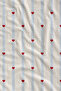 Pastel Blue Striped Mini Red Heart Patterned 70X150 Beach Towel - Digital Printed Bath Towel - 3