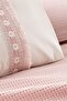 4 Piece Kopanaki Lace & Tassel Double Pique Set - 100% Cotton - 210 X230 cm - Salmon - 4