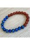 Rudraksha & Lapiz Lazuli Beaded Bracelet 8mm – Natural Blue Gemstone Stretch Bracelet for Men & Women – Spiritual Yoga Jewelry (Model 2) - 2