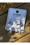 Zircon Stone Star Dangle Hoop Earrings Silver Color Stylish Women's Earrings - 3