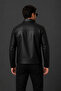 Men's Black Leather Jacket Classic Collar Regular Fit Premium Leather Jacket - 7