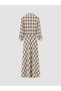 Lcw Studio Ecru Plaid Shirt Dress with Belted Waist - 7
