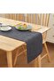 Home linen table runner, 30x180 cm, exquisite handmade coffee table runner - glossy black. - 5