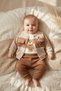 Milo Teddy Bear 3-Piece Baby Set - Cotton Waffle Knit Cardigan, Bodysuit and Pants Set - Earth Tones - 5