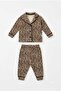 Long Sleeve Shirt Collared Girls' Pajama Set