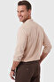 Men's Beige Hakim Collar Shirt Relaxed Fit Lycra Cotton Wrinkle-Free No-Ironing Required 2602632 - 4