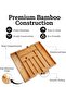 Bamboo Silverware Organizer for Drawer, Expandable Silverware Tray for Drawer, Kitchen Drawe - 3