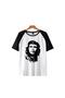 Mi̇ngalondon Che Guevara Printed Raglan Sleeve White Unisex Oversize T-Shirt - 2