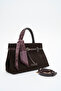 Women's Handbag Suede Brown Sly463 - 3