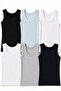 Boys' Modal Undershirts 6-Pack Ribbed Camisole Soft Flexible Underwear Undershirts 3-12 Years