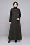 Women's Zippered Khaki Green Overcoat