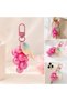 Pink Grape Bunch Bag Charm – Holographic Leaf Detailed Keychain - 2