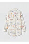 Lcw Modest Ecru Patterned Oversize Women's Shirt Tunic - 6