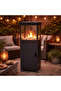 Square Fire Pit with Glass Panel