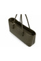 Women's Knitted Patterned Tote Large Shoulder Bag - Khaki - 3