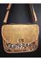 Anatolian-Inspired Bohemian Bag - Tan Suede and Authentic Weaving