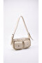 Women's Leather Multi-Pocket Baguette Shoulder Bag and Multi-Compartment Mini Wallet - 5