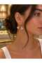 Set of 3 Gold Steel Earrings with Clover and Evil Eye Beads - 3