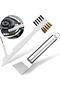 Kitchen Stove Cleaning Brush and Scraper Tool Set, Heavy Duty Brass Wire Brushes for Range Hood Grea
