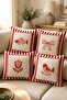 Minimalist Characters Patterned 4-Piece Throw Pillow Cover Set