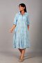 Women's Italian Cotton Pocket Embossed Embroidered Sequined Oversize Long Dress - 2