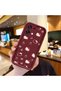 Oppo F31 Compatible Burgundy Color Cute Cat Cherry and Bow Pattern Silicone Case - 2