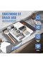 Large Silverware Drawer Organizer, Expandable Utensil Tray for Kitchen with 8 Compartments, Adjustab - 3