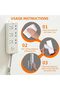 8 Pcs Wall Mounted Power Strip Holder – Self-Adhesive Socket Holder with 16 White Cable Clips, Punch - 6