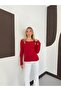 Women's V-Neck Flexible Long Sleeve Cotton Blouse - 6
