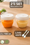 2-Piece Food Container Set - Mother Baby Milk Food Storage Container with Leak-Proof Lid 150ml Food Spoon Gift