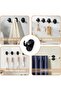 4 Pcs Black No Drill Curtain Rod Brackets – Self Adhesive Nail Free Holders, Wall-Friendly Supports - 3