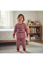Children's Cotton Floral Printed Cherry Color 2-Piece Set Cb1058 - 3