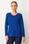 Women's V-Neck Shoulder Beaded Embroidered Sweater 25090 - Cobalt Blue