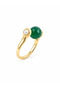 Emerald Aura Natural Stone & Pearl Detailed Gold Ring 💚 ✨ - 3