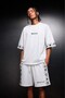 Men's White Oracle Embroidered Above-Knee Shorts - 2
