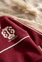 Ruby College Series Cotton Polo Collar Claret Red Baby Tracksuit Set - with Contrast Stripes and Embroidery Detail P - 4