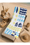 Blue Yellow Sailor Sailing Anchor and Starfish Patterned 70X150 Beach Towel - Digital Printed Fade-Resistant Bath Towel - 5