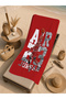 Red Typographic Sports Themed 70X150 Beach Towel - Digital Printed Fade-Resistant Bath Towel - 5