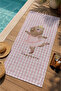 Pink Gingham Capybara Patterned 70X150 Beach Towel - Digital Printed Bath Towel - 2