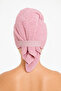 Towel Hair Cap Pink 100% Cotton Hair Drying, Drying, Showering, Bathing Head Towel - 3