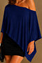 بلوزة نسائية بكتف واحد وتصميم غير متماثل بلون النيلي - 6