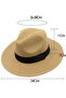Panama hat white 54-57cm adjustable UV straw beach. - 5