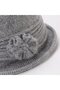 Women's winter knit hat burgundy retro floral loose brimless. - 2