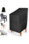 210D Oxford cloth garden chair cover, stackable waterproof outdoor with adjustable drawstring, armchair (64x64x80/120 cm)