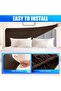 Velvet headboard cover, elastic full-coverage protective stretchy, solid color, dustproof washable (200cm, dark brown). - 2