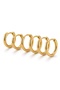 Set of 3 Gold Color Stainless Steel Hoop Earrings - Non-Tarnish Plain Minimal Earrings - 2