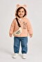 Checkered Brown Children's Cardigan with Plush Accessories - Unisex 1-5 Years