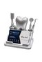 Business Card Holder Special for Dental Clinics - Decorative Business Card Holder Silver Color - 2