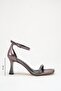 Platinum Metallic Stone Detailed Thin Heeled Ankle Strap Evening Dress Sandals - 2