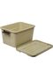 Storage Box 100 L With Lockable Lid & Wheels | Clear Plastic Organizer |Storing Clothes, Toys, Tools, Medicine, Office/Kitchen Supplies, Arts & Crafts (Beige) - 2